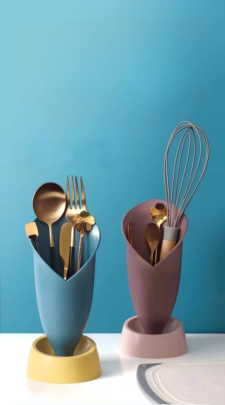 Kitchen Chopstick Holder Rack - Multi-Purpose Plastic Utensil Drain Stand