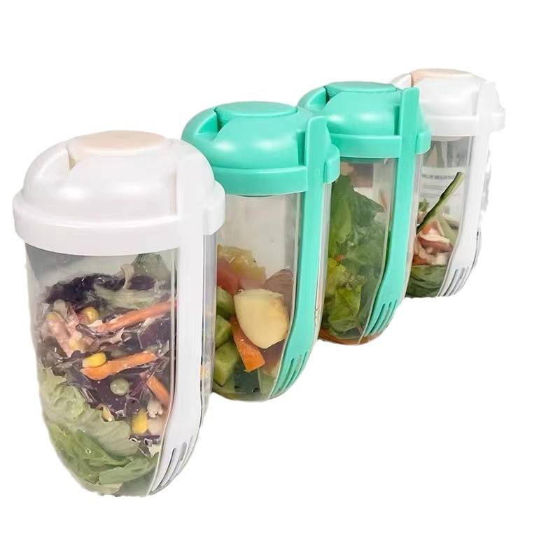 Portable PP Salad Cup with Lid - Leak-Proof Insulated Food Container for Picnic & Camping