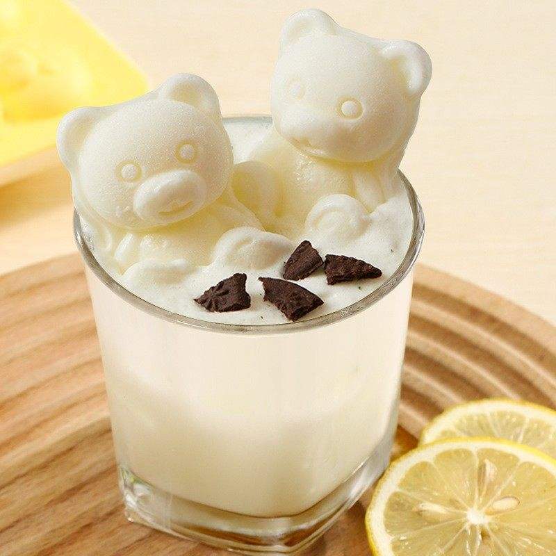 Bear-Shaped Silicone Ice Cube Tray - Food-Grade Easy-Release Mold for Popsicles