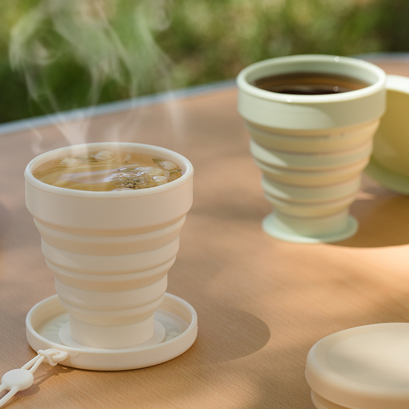 Collapsible Silicone Camping Cup - Telescopic Food-Grade Travel Cup (Heat-Resistant)