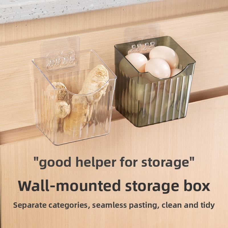Wall-Mounted Hanging Storage Basket - PP Space-Saving Kitchen Organizer