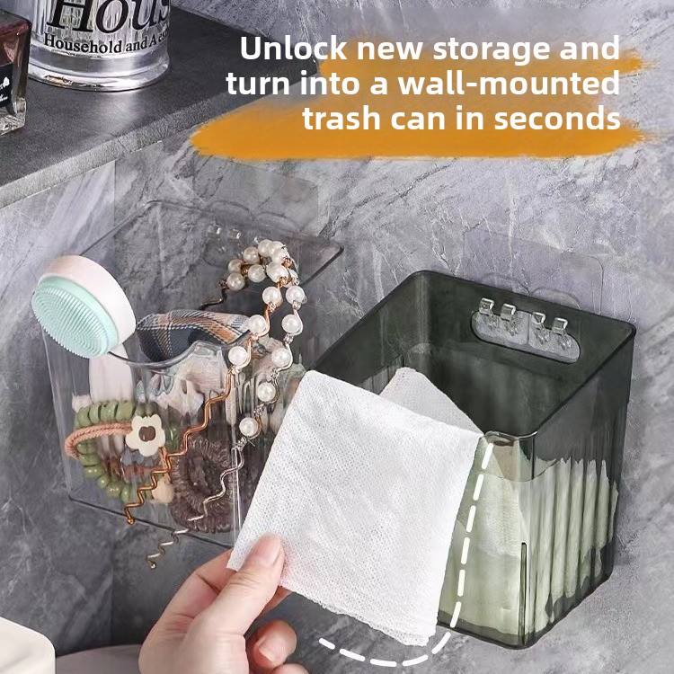 Wall-Mounted Hanging Storage Basket - PP Space-Saving Kitchen Organizer