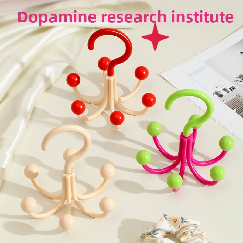 6-Claw Rotating Hook Rack - Creative PP Wall-Mounted Organizer for Dorm & Home