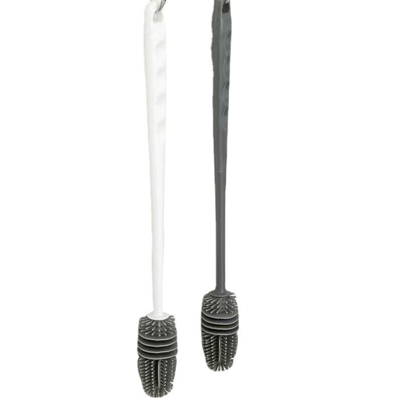 Long-Handle Silicone Bottle Brush - Soft Bristle Cleaning Brush for Baby Bottles & Tea