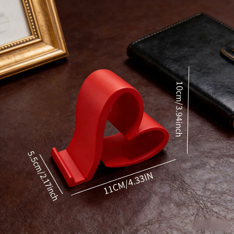 Heart-Shaped 3D-Printed Phone & Tablet Stand - Portable Multifunctional Desk Holder