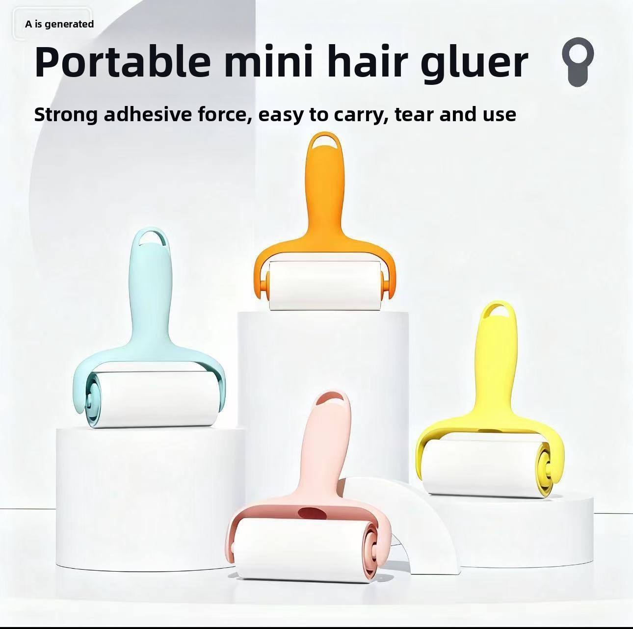 Mini Portable Lint Roller - Manual Clothes Hair Remover with 2 Replacement Rolls