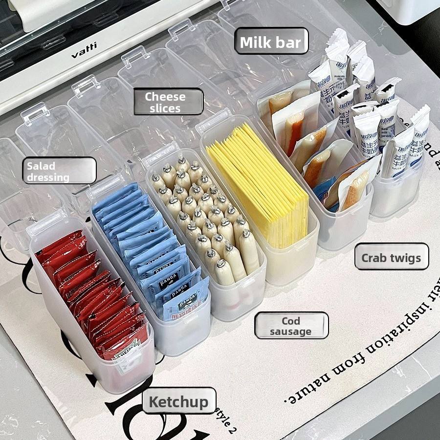Flip-Top Refrigerator Door Storage Box - White PP Fresh-Keeping Organizer