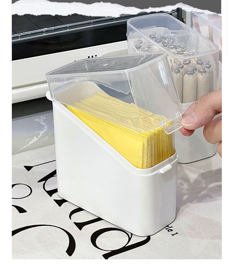Flip-Top Refrigerator Door Storage Box - White PP Fresh-Keeping Organizer