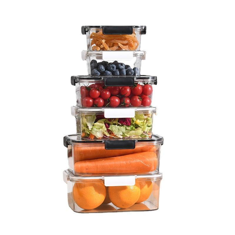 Microwave-Safe Fresh-Keeping Storage Box - Transparent Rectangular Fridge Organizer