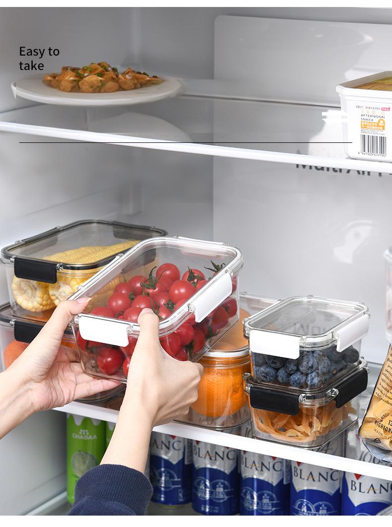 Microwave-Safe Fresh-Keeping Storage Box - Transparent Rectangular Fridge Organizer