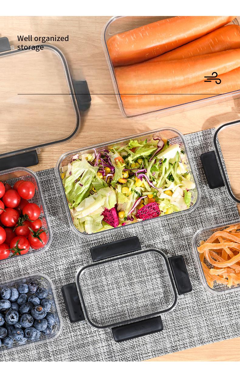 Microwave-Safe Fresh-Keeping Storage Box - Transparent Rectangular Fridge Organizer