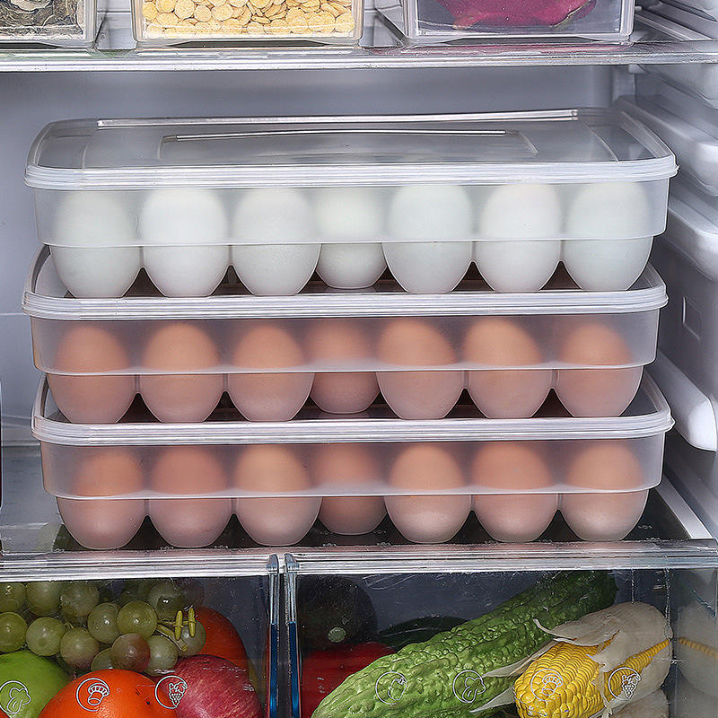 34-Grid Multi-Layer Egg Storage Box - PP Fridge Egg Tray, Shock-Proof & Sealed