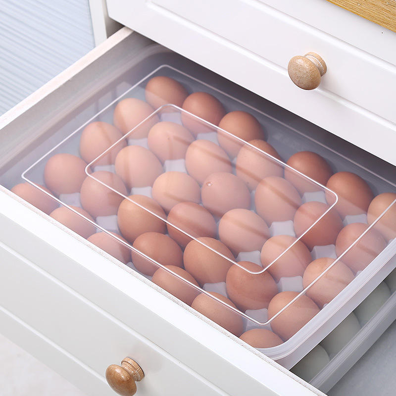 34-Grid Multi-Layer Egg Storage Box - PP Fridge Egg Tray, Shock-Proof & Sealed