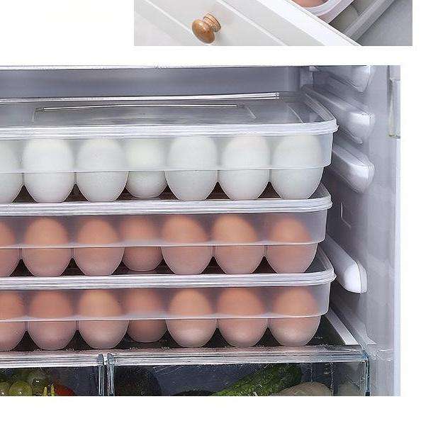 34-Grid Multi-Layer Egg Storage Box - PP Fridge Egg Tray, Shock-Proof & Sealed