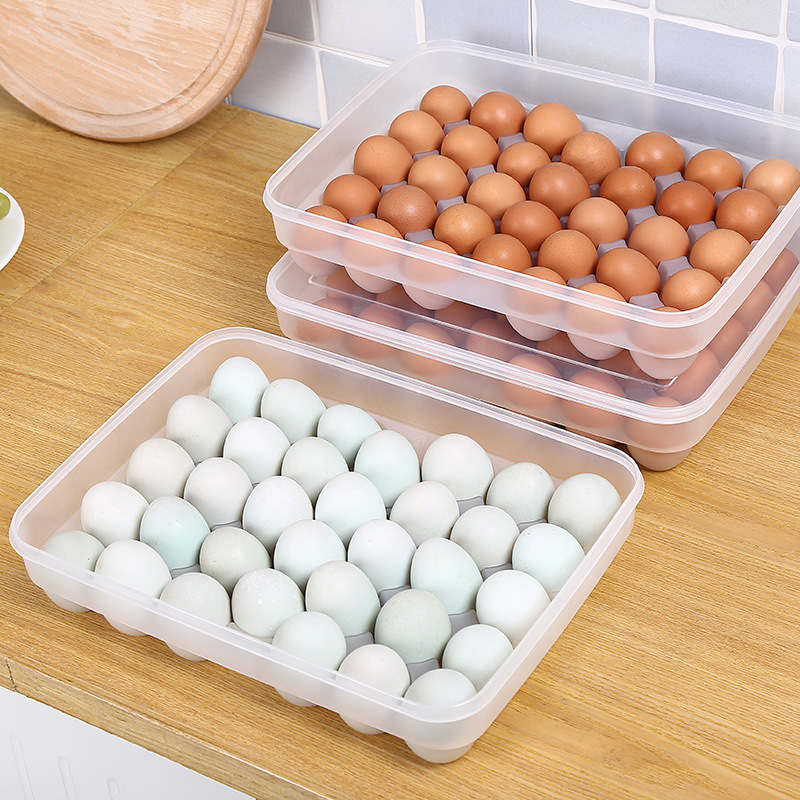 34-Grid Multi-Layer Egg Storage Box - PP Fridge Egg Tray, Shock-Proof & Sealed
