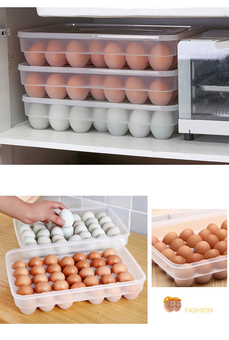 34-Grid Multi-Layer Egg Storage Box - PP Fridge Egg Tray, Shock-Proof & Sealed