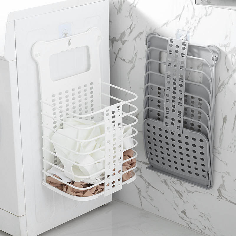 Wall-Mounted Foldable Laundry Basket - Large PP Space-Saving Hamper