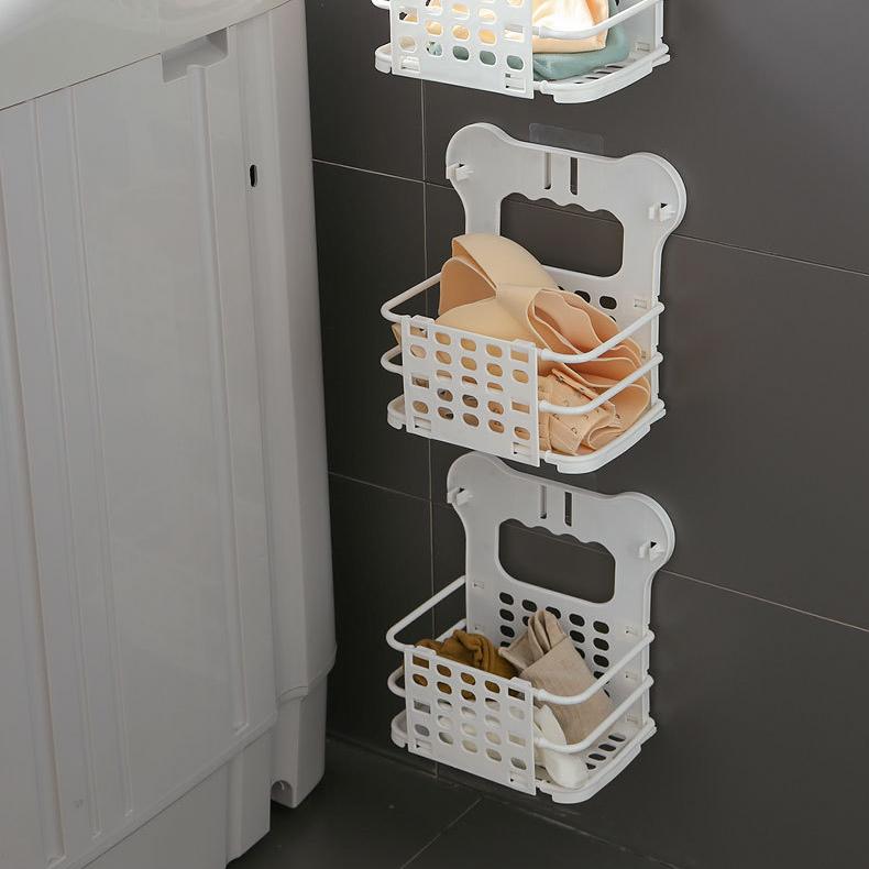 Wall-Mounted Foldable Laundry Basket - Large PP Space-Saving Hamper