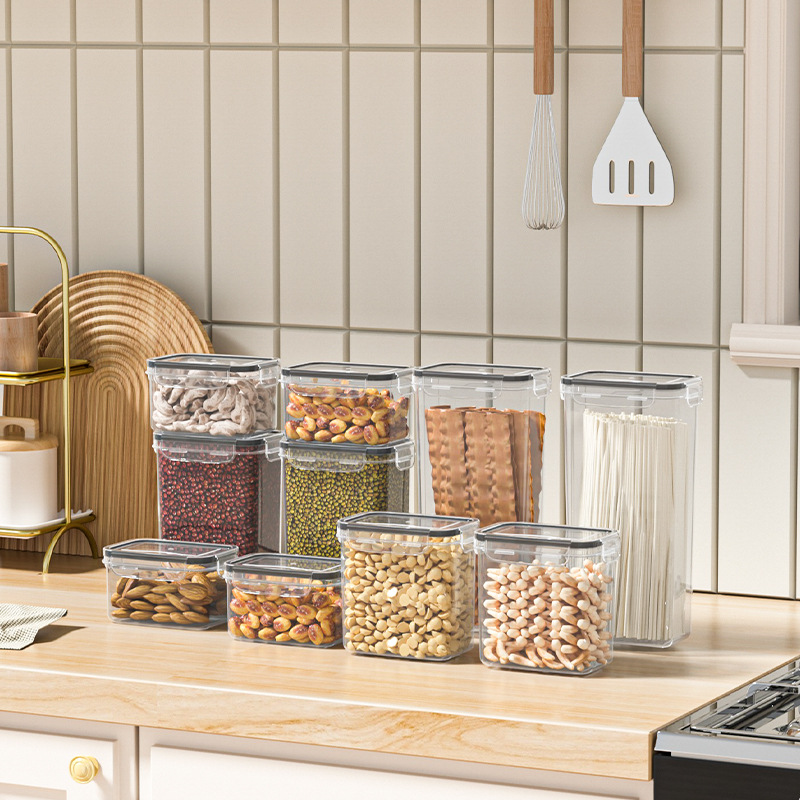 Airtight PP Kitchen Storage Container - Transparent Sealed Jar 2.1-3 L