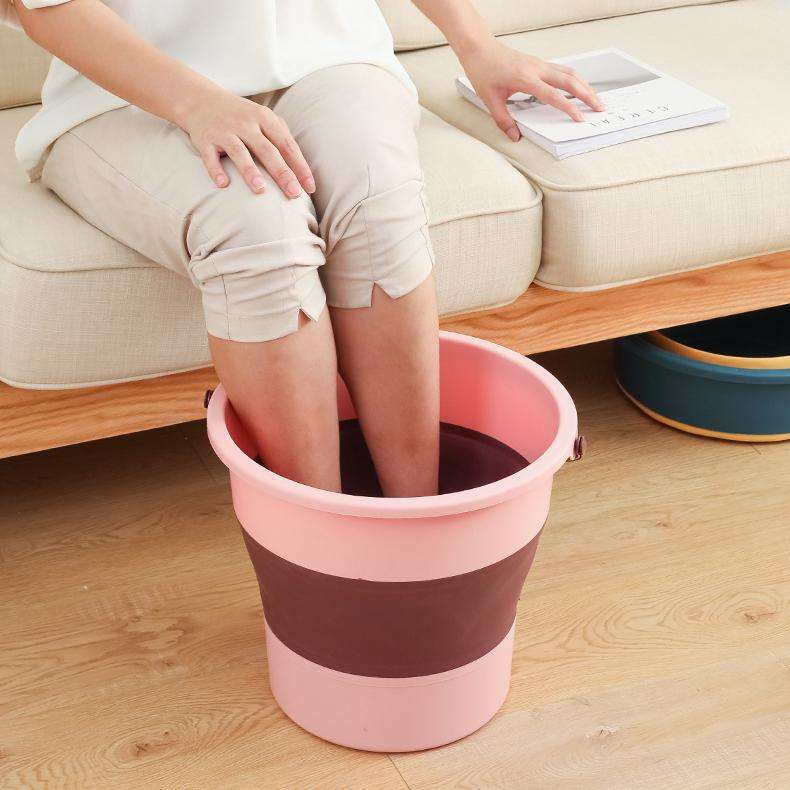 Large Foldable Bucket - Portable PP+TPE Collapsible Tub for Outdoor & Car Wash