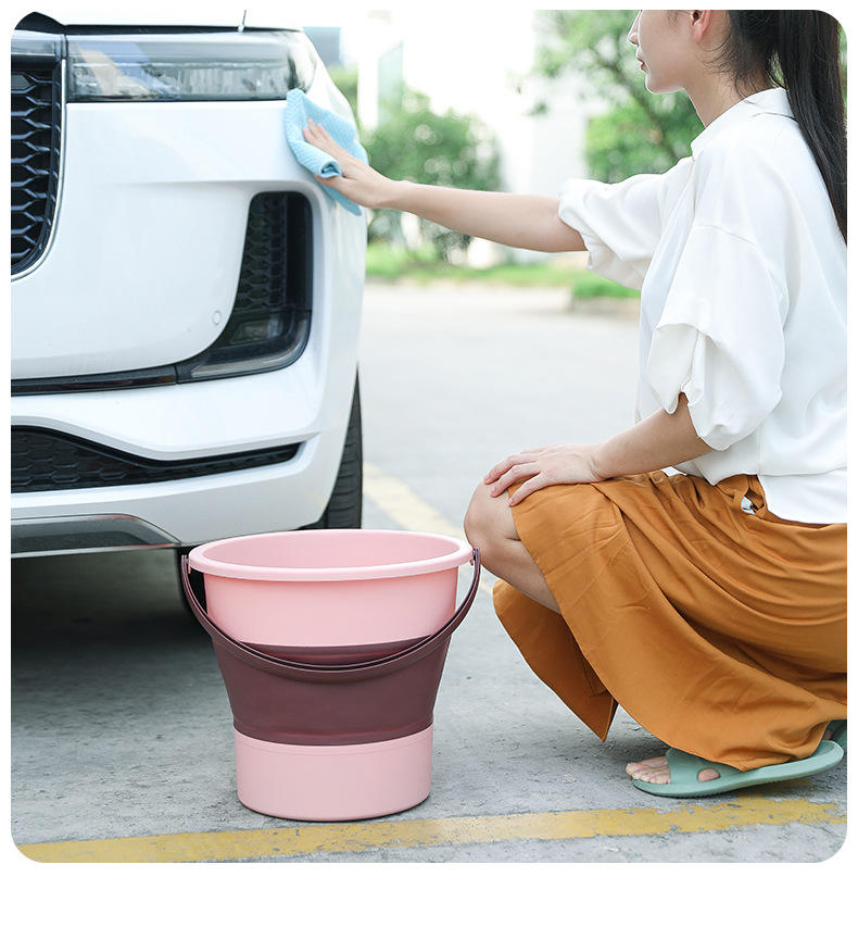 Large Foldable Bucket - Portable PP+TPE Collapsible Tub for Outdoor & Car Wash