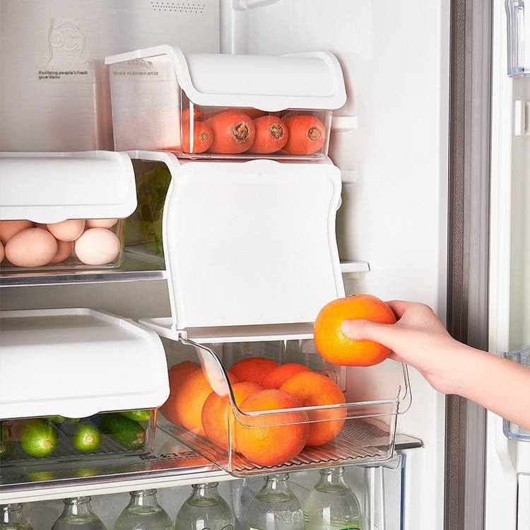 Lidded Fridge Storage Box - Food-Grade Fresh-Keeping Container, Large Capacity