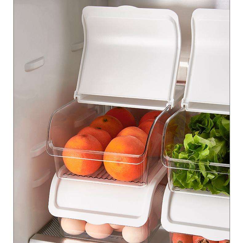 Lidded Fridge Storage Box - Food-Grade Fresh-Keeping Container, Large Capacity