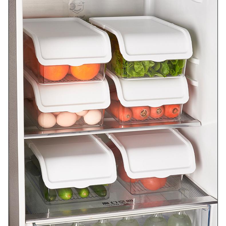 Lidded Fridge Storage Box - Food-Grade Fresh-Keeping Container, Large Capacity