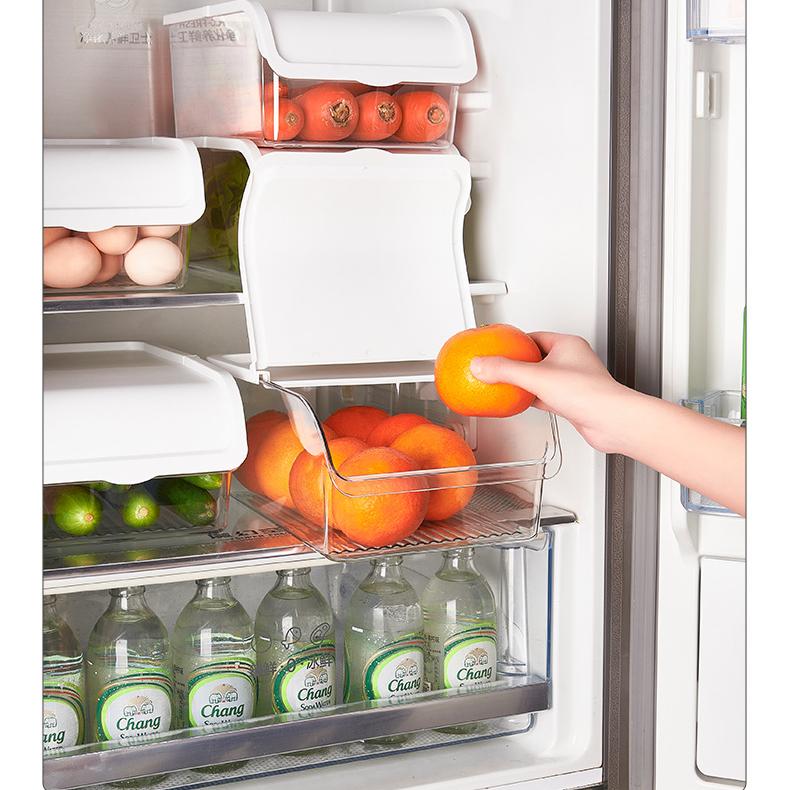 Lidded Fridge Storage Box - Food-Grade Fresh-Keeping Container, Large Capacity