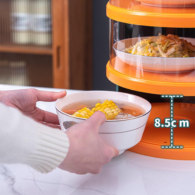 Stackable Plastic Food Cover - Insulated Dust-Proof Table Food Dome, Yellow/White