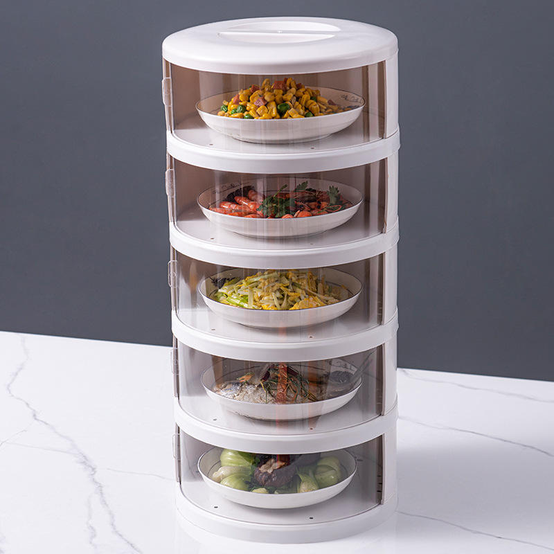 Stackable Plastic Food Cover - Insulated Dust-Proof Table Food Dome, White