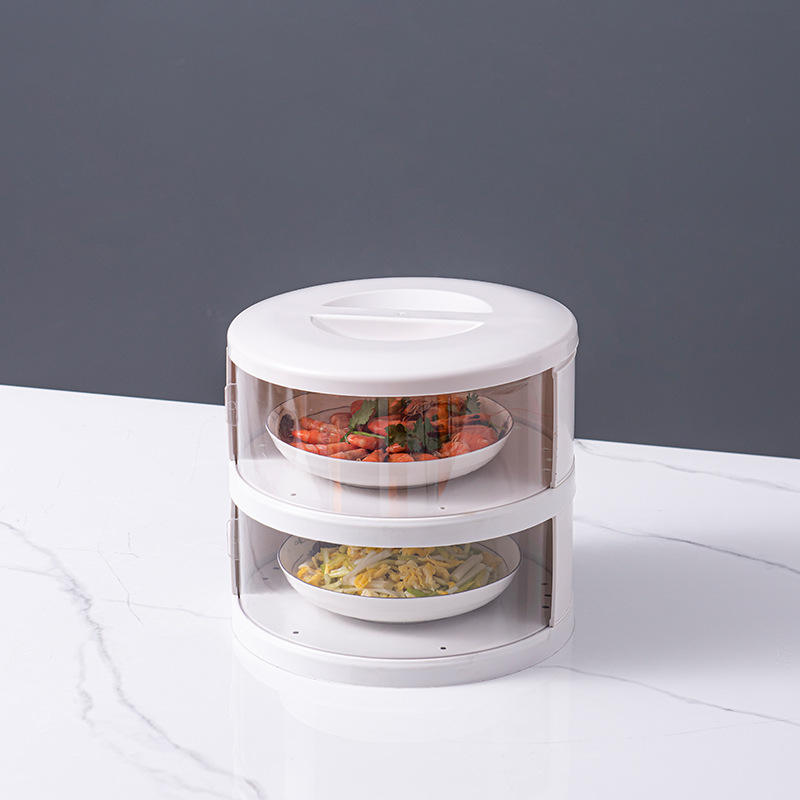 Stackable Plastic Food Cover - Insulated Dust-Proof Table Food Dome, White