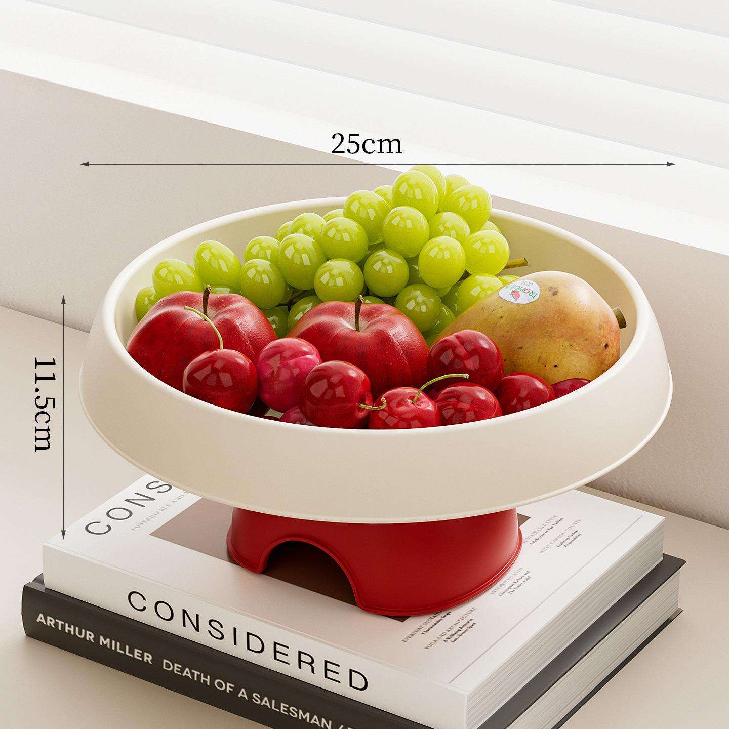 Tall Fruit Tray with Pedestal - Minimalist Countertop Snack & Nut Display Plate