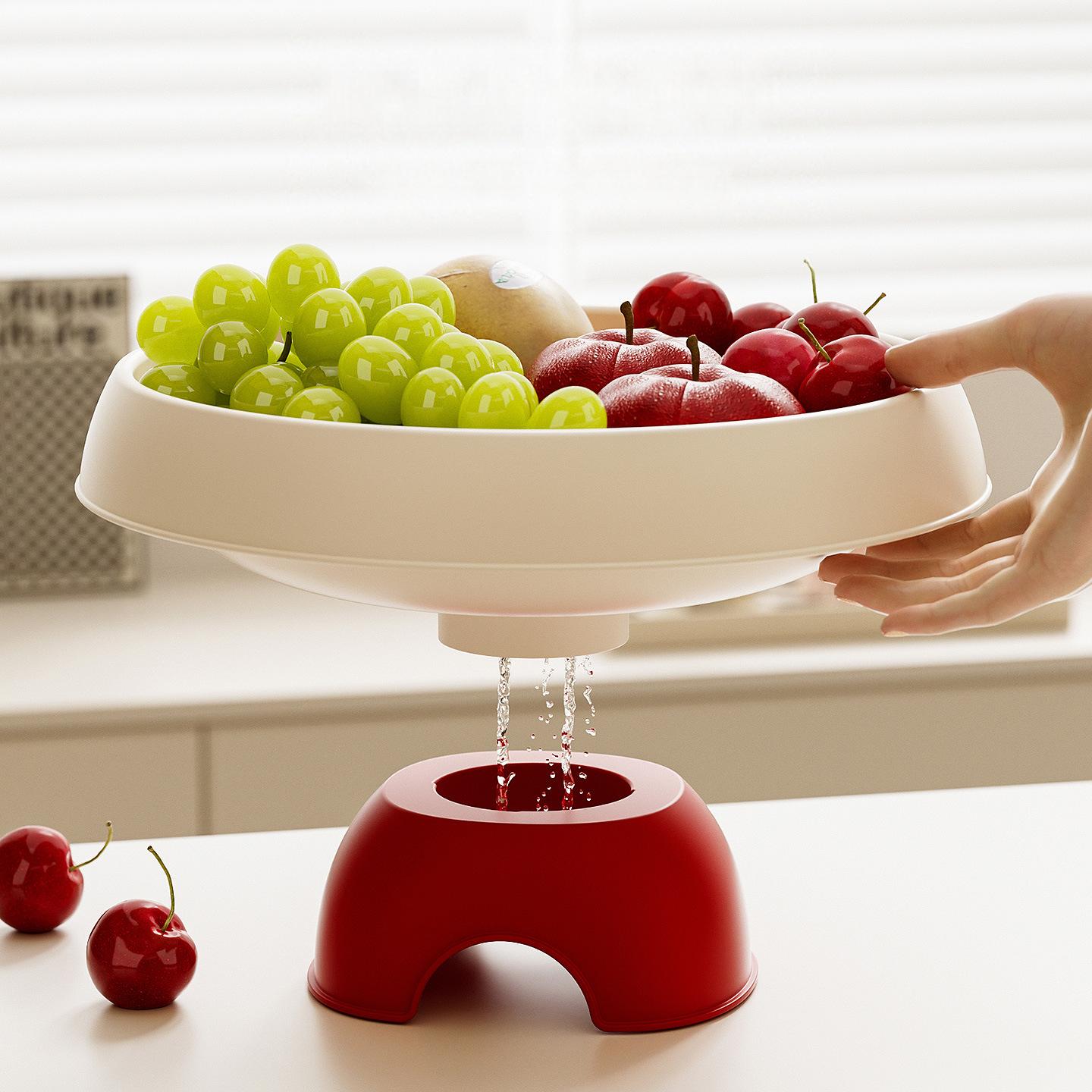 Tall Fruit Tray with Pedestal - Minimalist Countertop Snack & Nut Display Plate