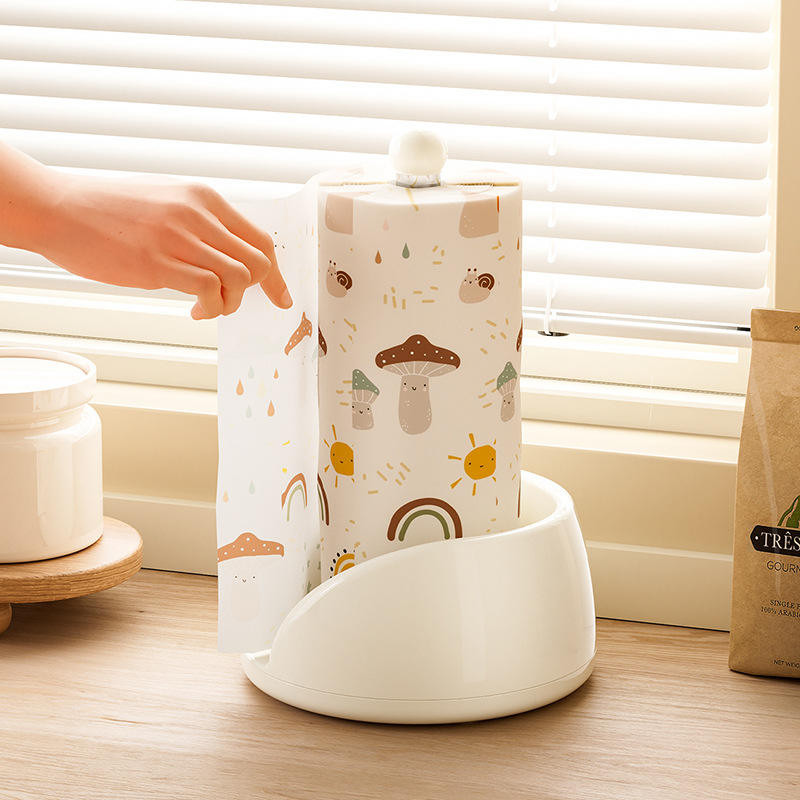 360 Rotating Upright Tissue Holder - Standing Napkin & Bag Organizer for Kitchen