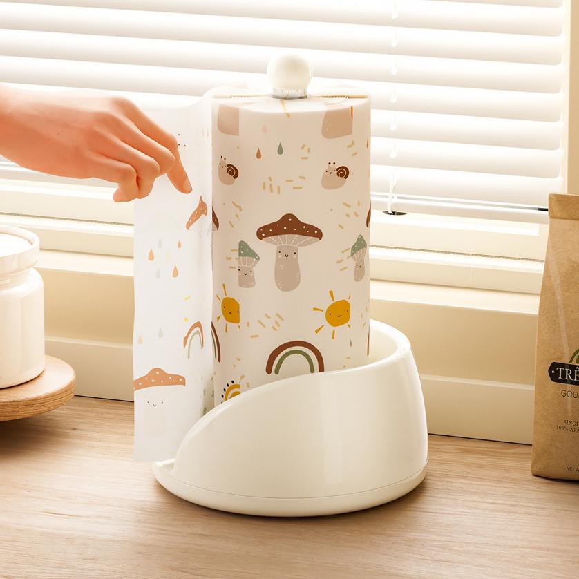 360 Rotating Upright Tissue Holder - Standing Napkin & Bag Organizer for Kitchen