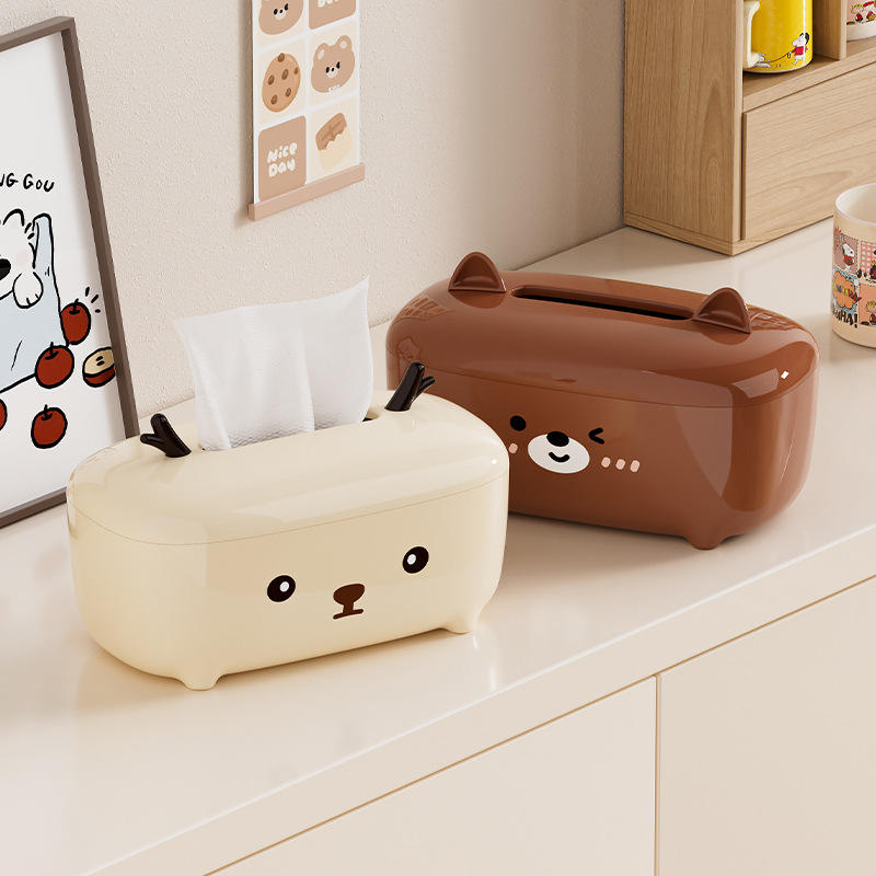 Cute Animal Waterproof Tissue Box - Thickened PP Napkin Holder for Bathroom & Desk