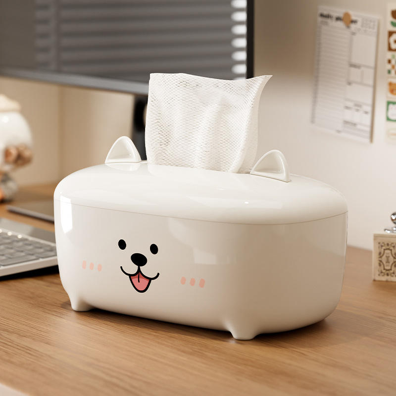 Cute Animal Waterproof Tissue Box - Thickened PP Napkin Holder for Bathroom & Desk