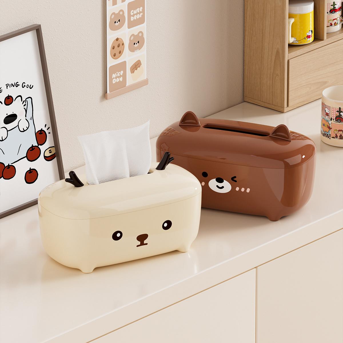 Cute Animal Waterproof Tissue Box - Thickened PP Napkin Holder for Bathroom & Desk