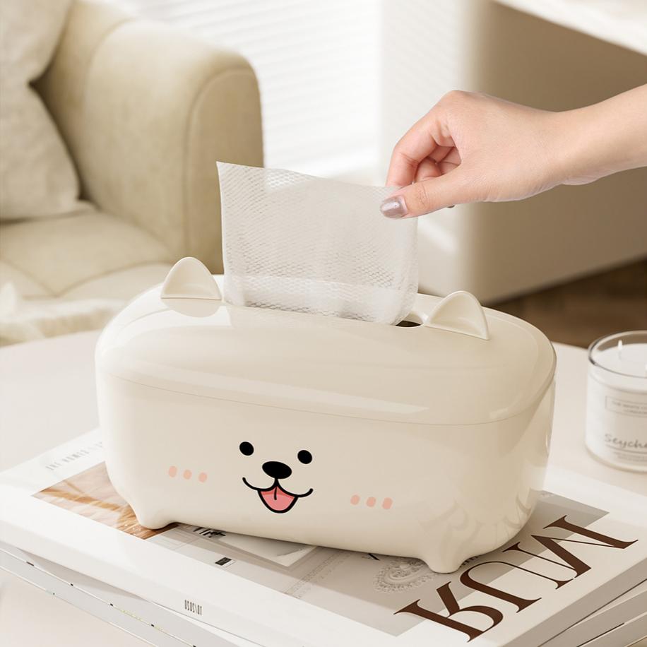 Cute Animal Waterproof Tissue Box - Thickened PP Napkin Holder for Bathroom & Desk