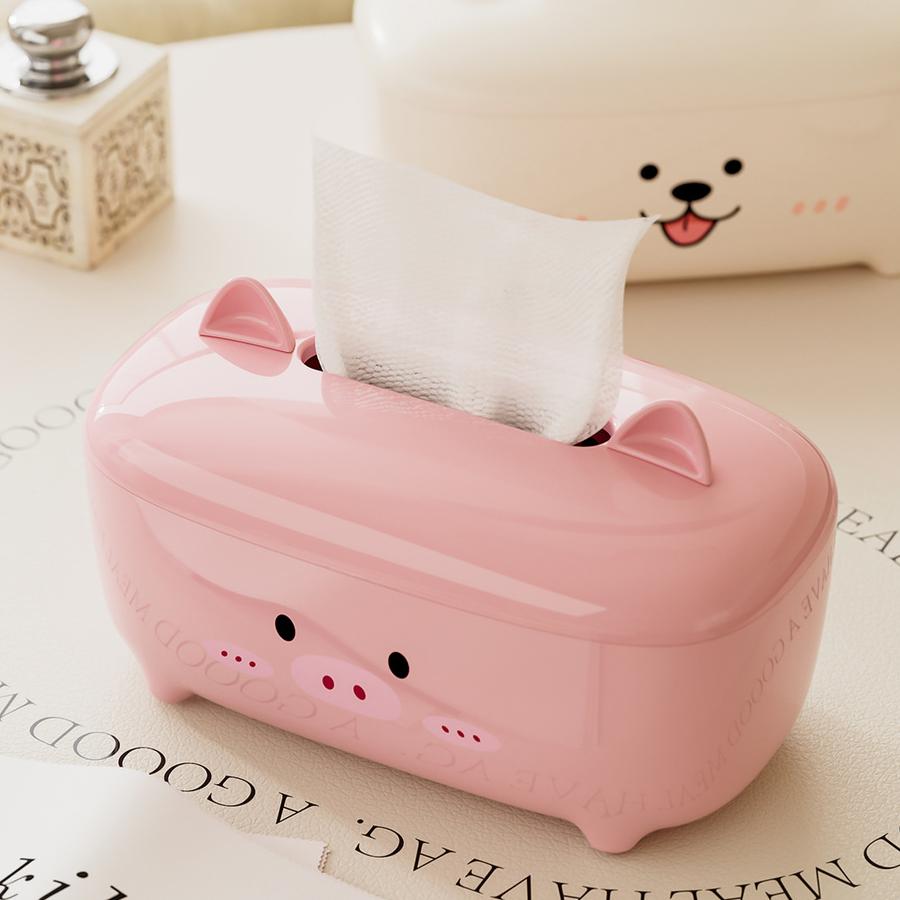 Cute Animal Waterproof Tissue Box - Thickened PP Napkin Holder for Bathroom & Desk