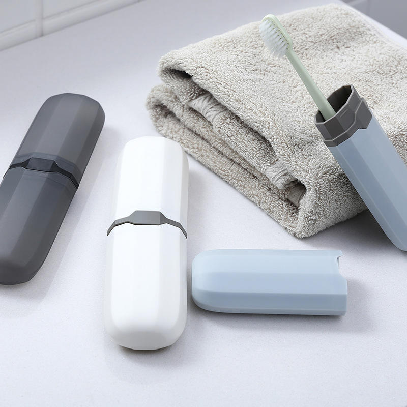 Portable Travel Toothbrush Case & Cup Set - Dust-Proof PP Holder for Students