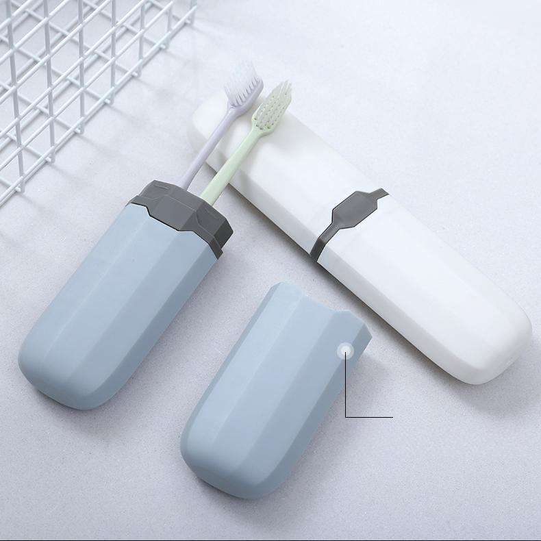 Portable Travel Toothbrush Case & Cup Set - Dust-Proof PP Holder for Students