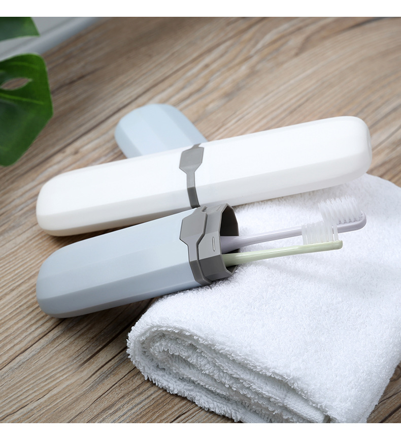 Portable Travel Toothbrush Case & Cup Set - Dust-Proof PP Holder for Students