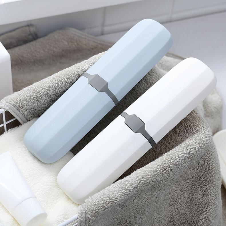 Portable Travel Toothbrush Case & Cup Set - Dust-Proof PP Holder for Students
