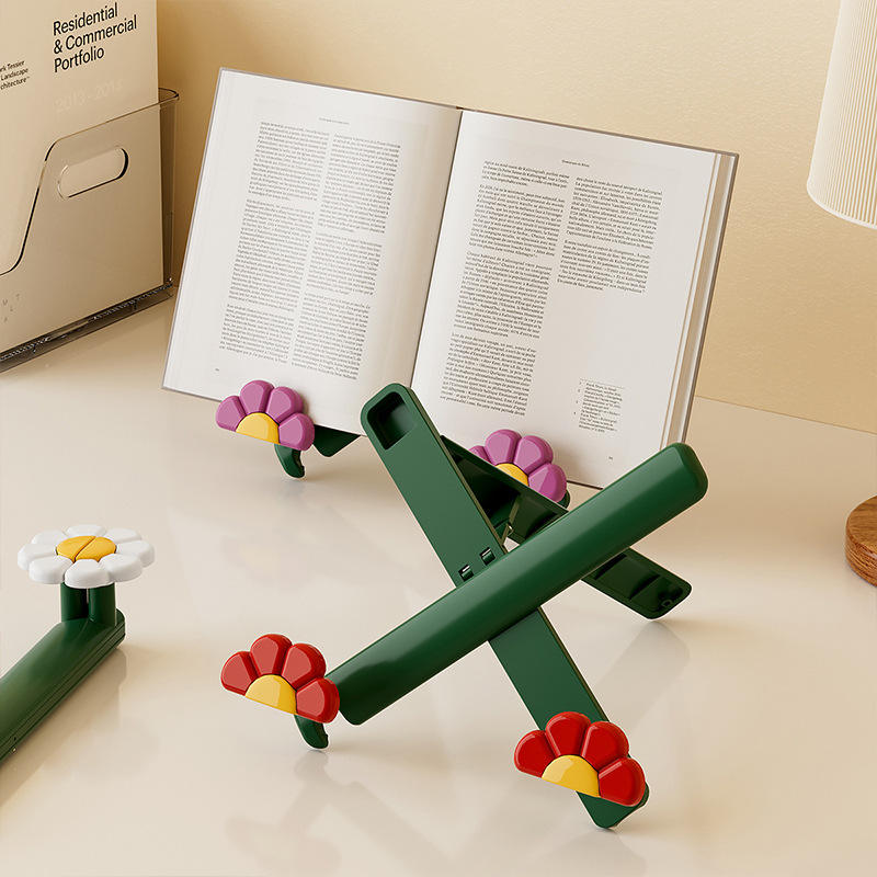 Portable Folding Book Stand - Lightweight Reading Holder for Office & Library Desk