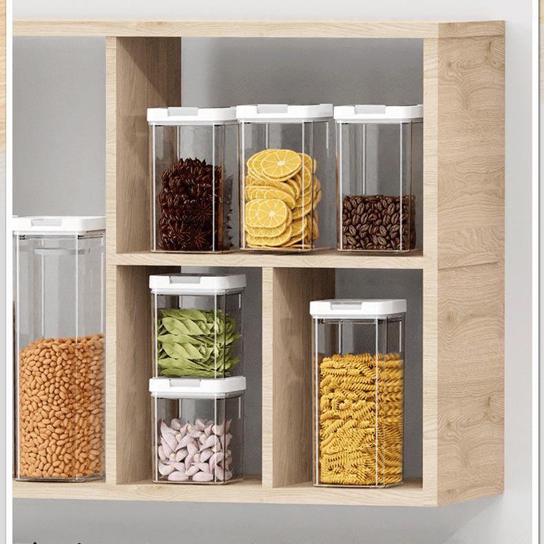 Sealed Food Storage Container - Food-Grade Clear PET Grain Jar with Lift-Up Lid