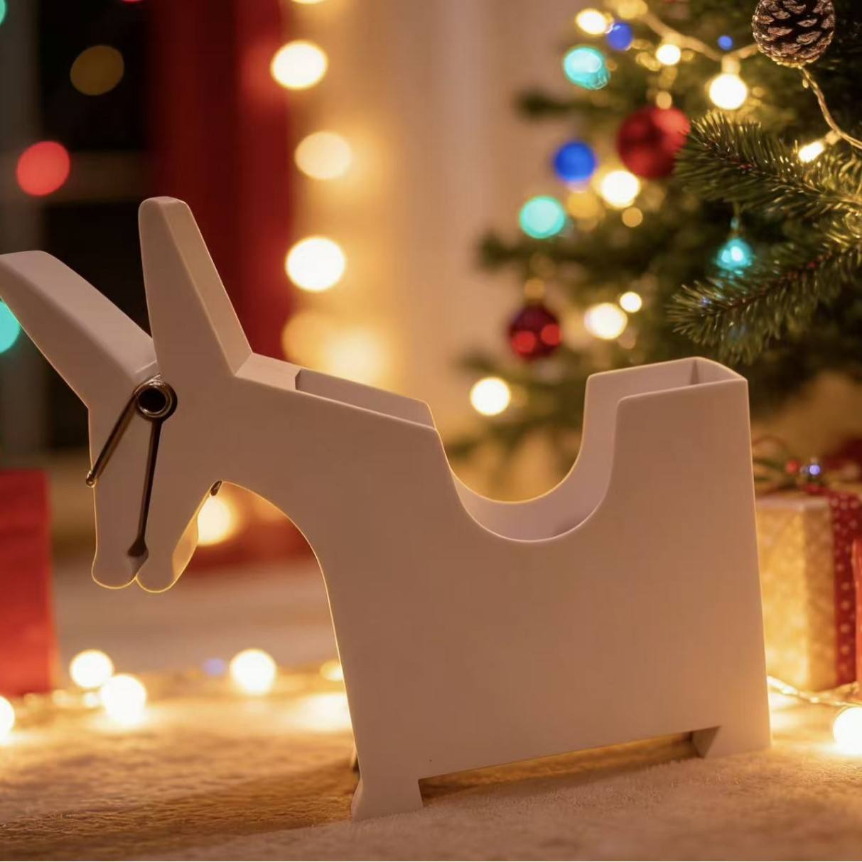 Mule-Shaped Desktop Memo & Pen Holder - Modern Office Desk Organizer with Card Slot