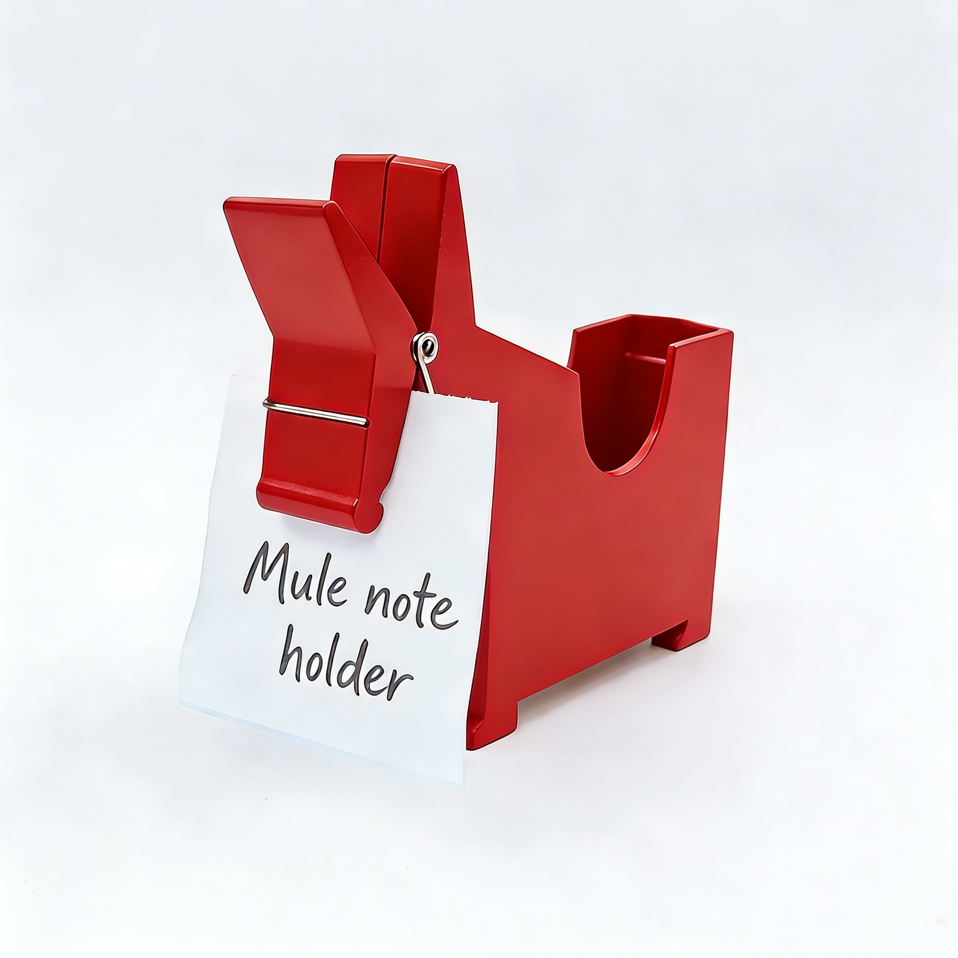 Mule-Shaped Desktop Memo & Pen Holder - Modern Office Desk Organizer with Card Slot