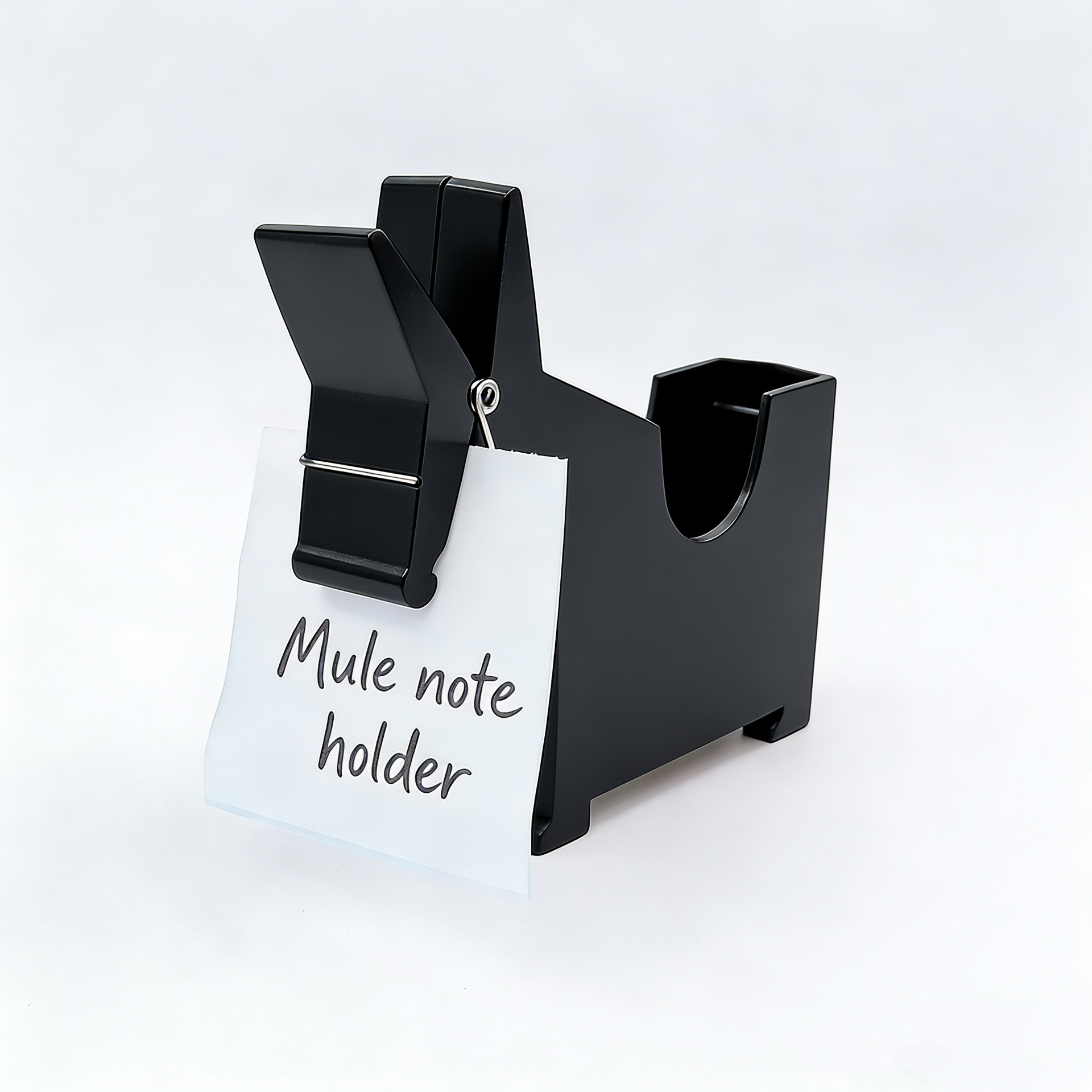 Mule-Shaped Desktop Memo & Pen Holder - Modern Office Desk Organizer with Card Slot
